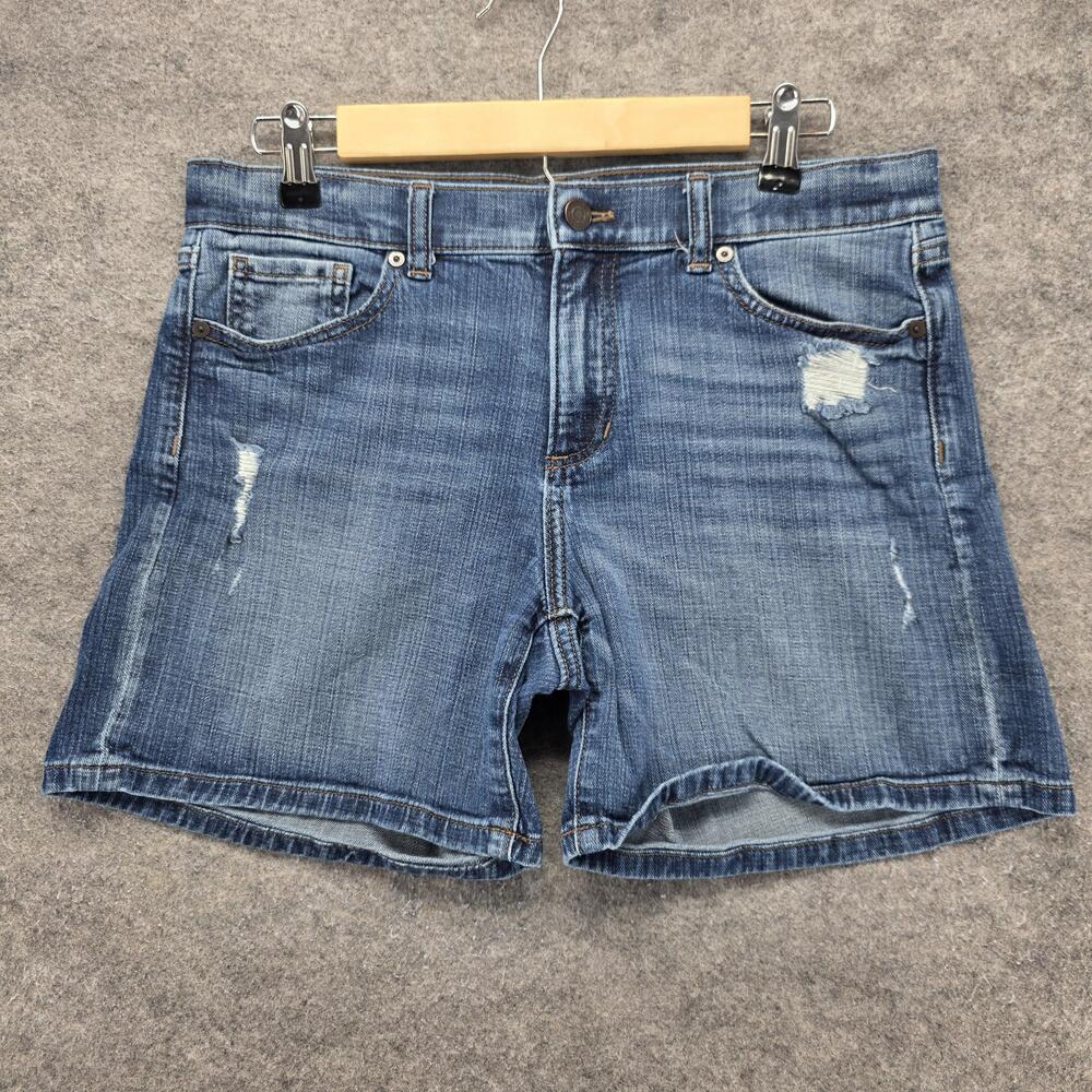 Banana Republic Shorts Womens 28 Blue Boyfriend Denim Relaxed Cuffed 5 Inseam